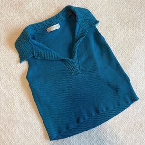 Blue Women's Sweater Vest Sleeveless Top